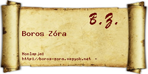 Boros Zóra névjegykártya